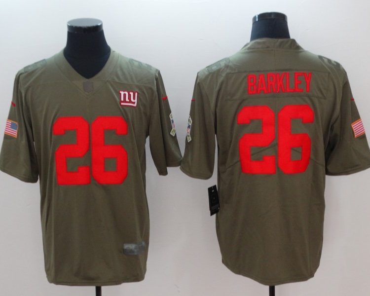 Men's New York Giants Saquon Barkley #26 Brown Authentic Jersey