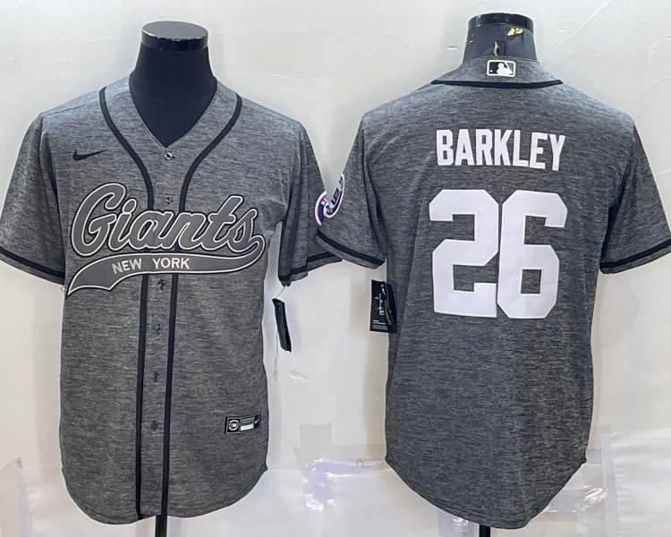Men's New York Giants Saquon Barkley #26 Gray Jersey Joint Edition