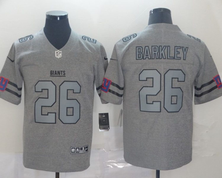 Men's New York Giants Saquon Barkley #26 Gray Jersey
