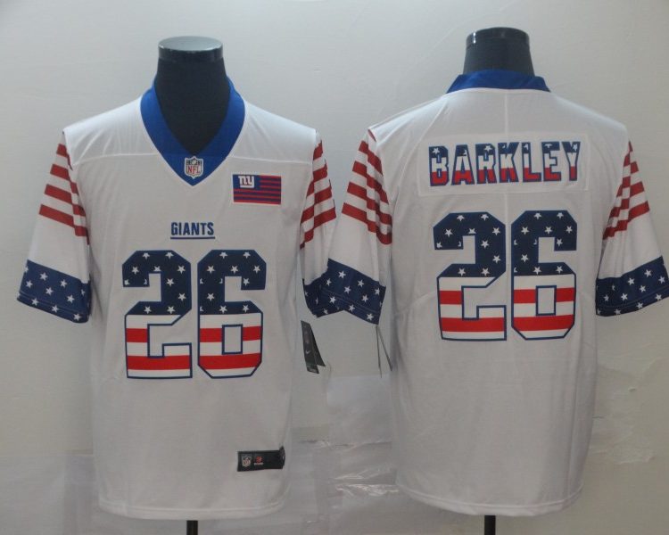 Men's New York Giants Saquon Barkley #26 White Jersey