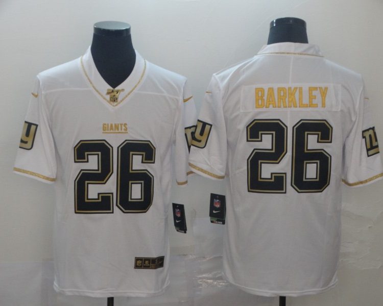 Men's New York Giants Saquon Barkley #26 White Jersey