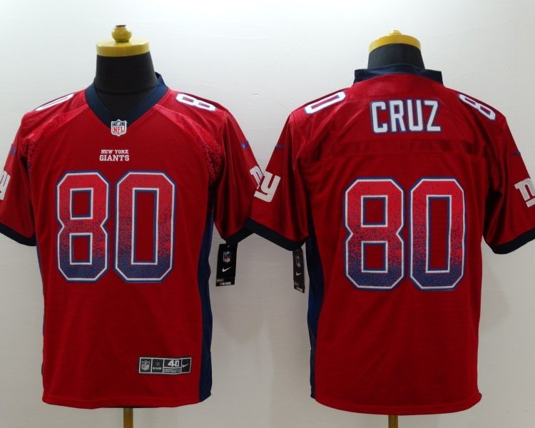 Men's New York Giants Victor Cruz #80 Red Jersey