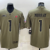 Men's Arizona Cardinals Kyler Murray #1 Olive 2022 Salute To Service Limited Jersey