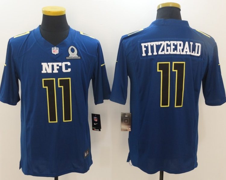 Men's Arizona Cardinals Larry Fitzgerald #11 Blue Jersey