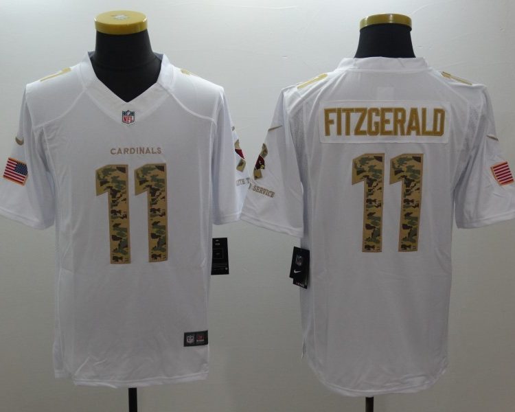 Men's Arizona Cardinals Larry Fitzgerald #11 White Jersey