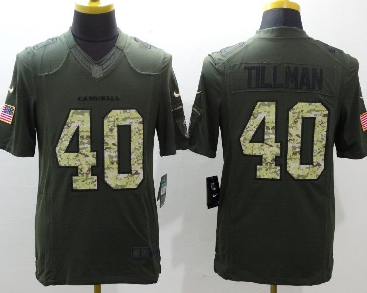 Men's Arizona Cardinals Pat Tillman #40 Army Green Jersey