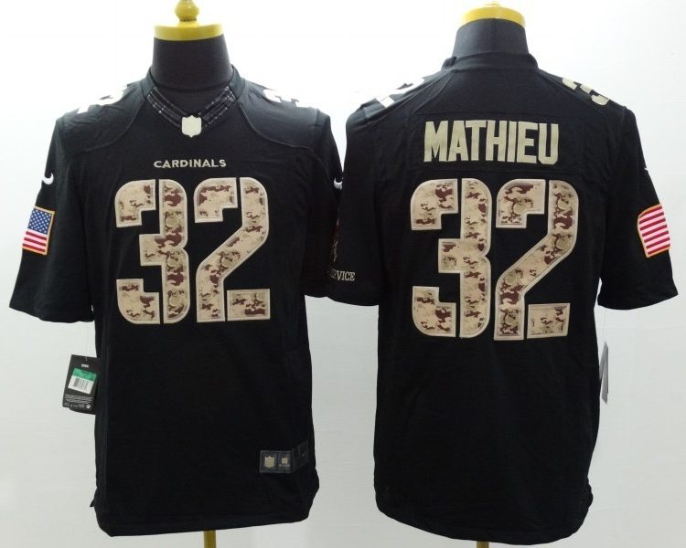Men's Arizona Cardinals Tyrann Mathieu #32 Black Jersey