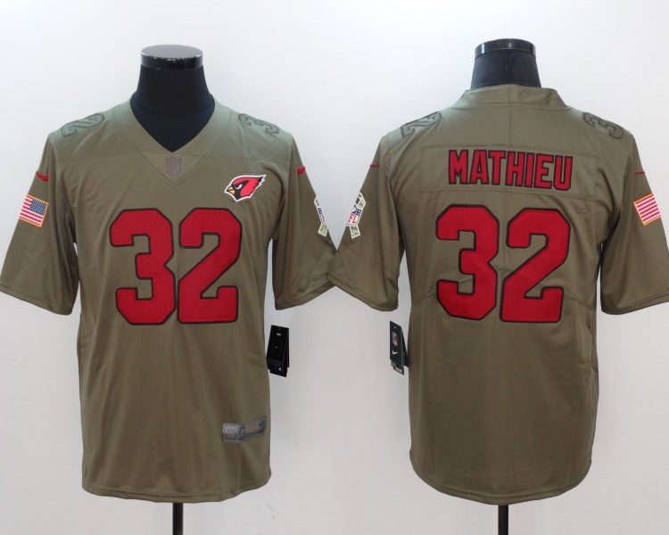 Men's Arizona Cardinals Tyrann Mathieu #32 Brown Jersey