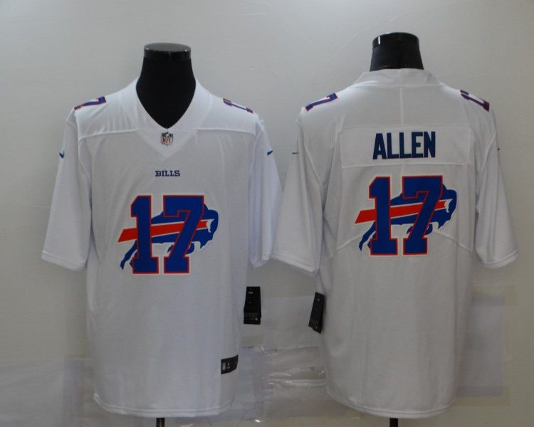 Men's Buffalo Bills #17 Josh Allen White Jersey