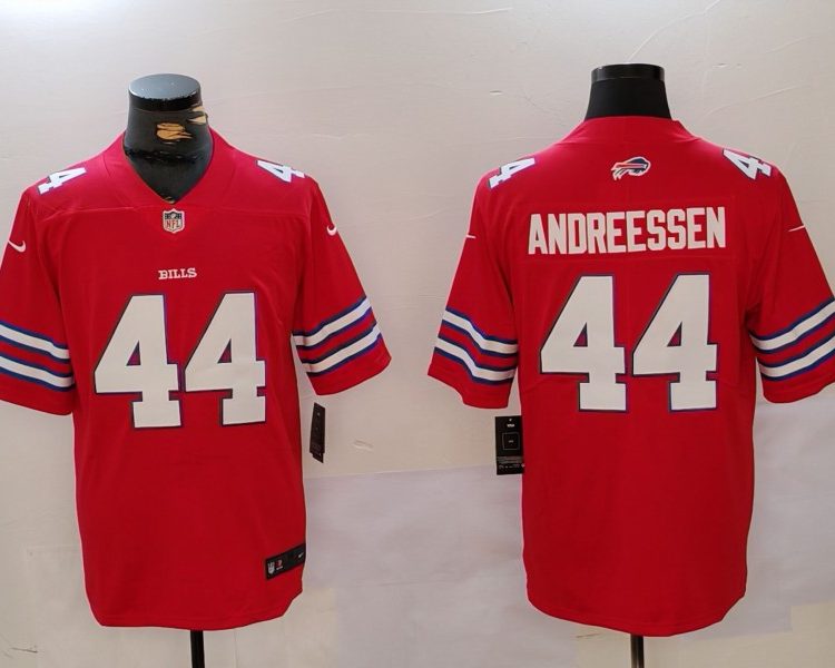 Men's Buffalo Bills Joe Andreessen #44 Red Jersey