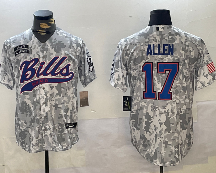 Men's Buffalo Bills Josh Allen #17 Arctic Camo 2024 Salute to Service Jersey