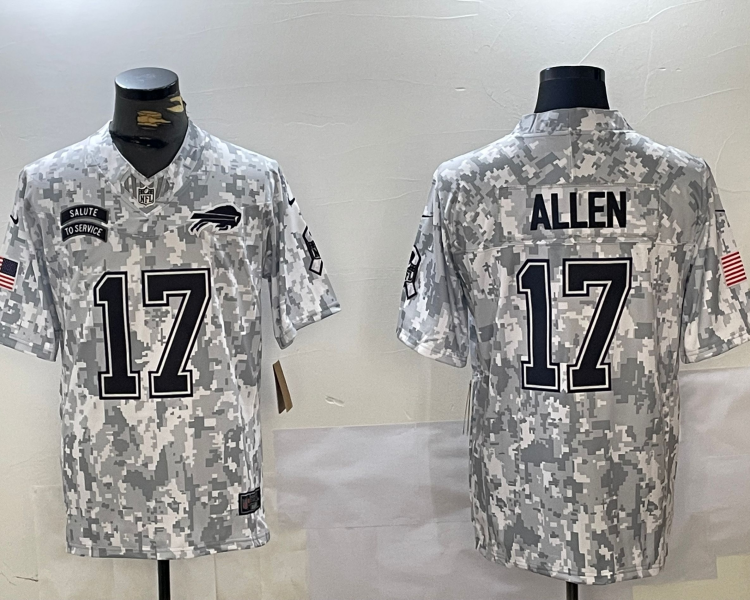 Men's Buffalo Bills Josh Allen #17 Arctic Camo 2024 Salute to Service Limited Jersey