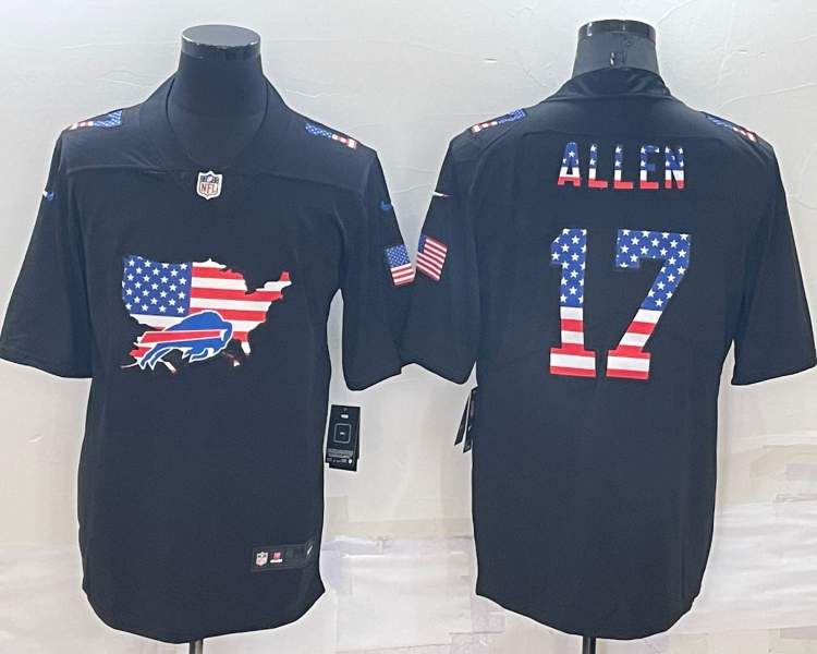 Men's Buffalo Bills Josh Allen #17 Black Authentic Jersey