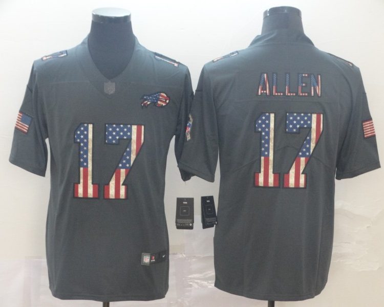 Men's Buffalo Bills Josh Allen #17 Black Authentic Jersey