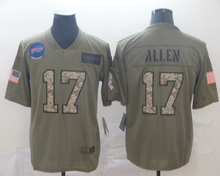 Men's Buffalo Bills Josh Allen #17 Brown Authentic Jersey