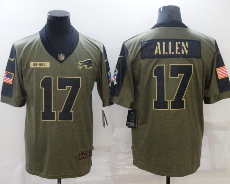 Men's Buffalo Bills Josh Allen #17 Brown Jersey