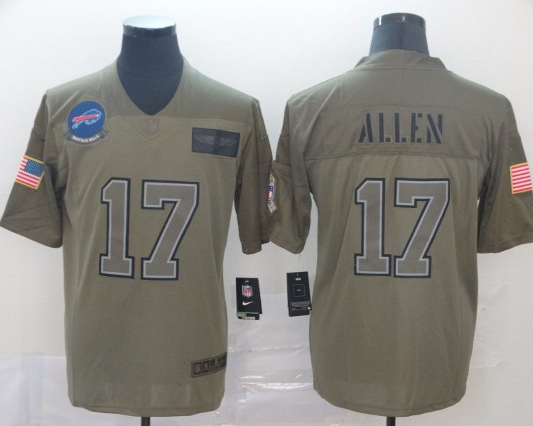 Men's Buffalo Bills Josh Allen #17 Brown Jersey