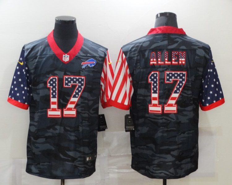 Men's Buffalo Bills Josh Allen #17 Gray Camouflage Jersey
