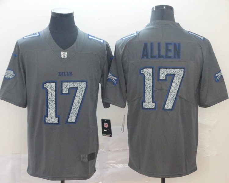 Men's Buffalo Bills Josh Allen #17 Gray Jersey