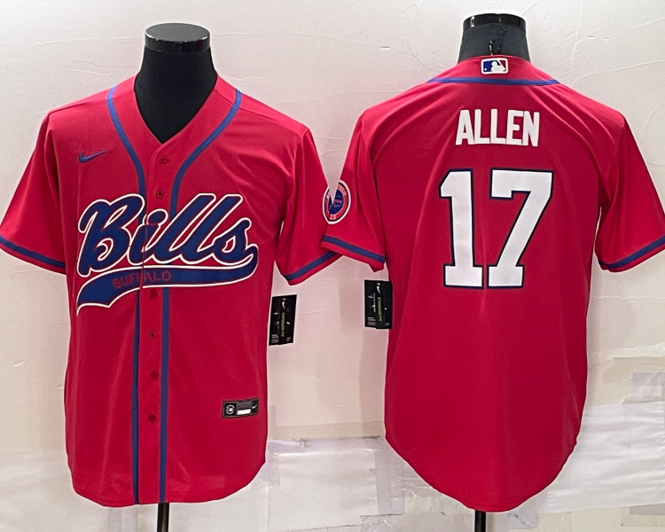 Men's Buffalo Bills Josh Allen #17 Red Jersey Joint Edition