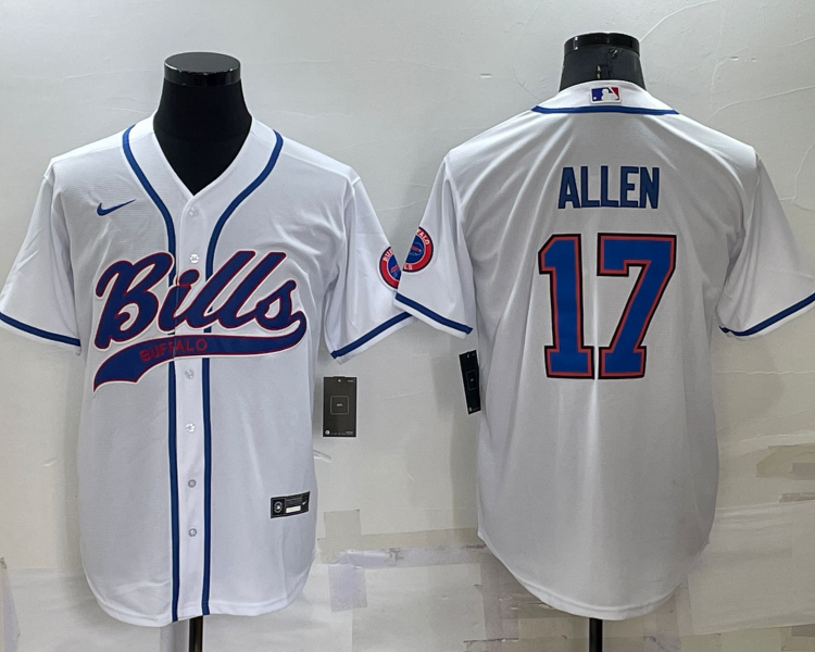 Men's Buffalo Bills Josh Allen #17 White Jersey Joint Edition