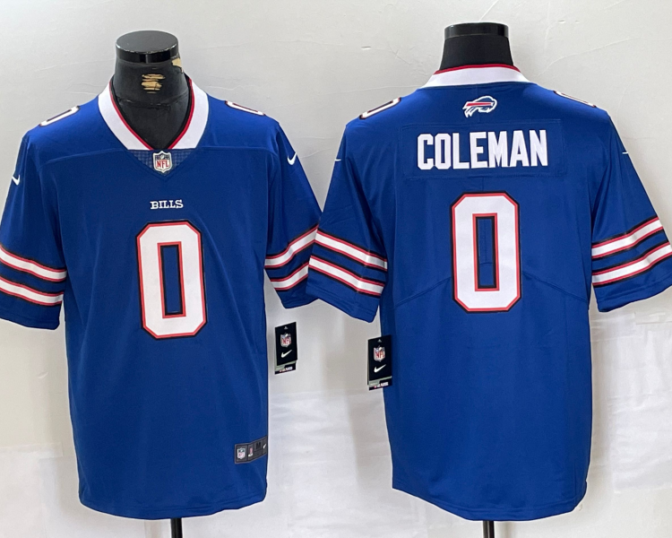 Men's Buffalo Bills Keon Coleman #0 Royal 2024 NFL Draft Jersey