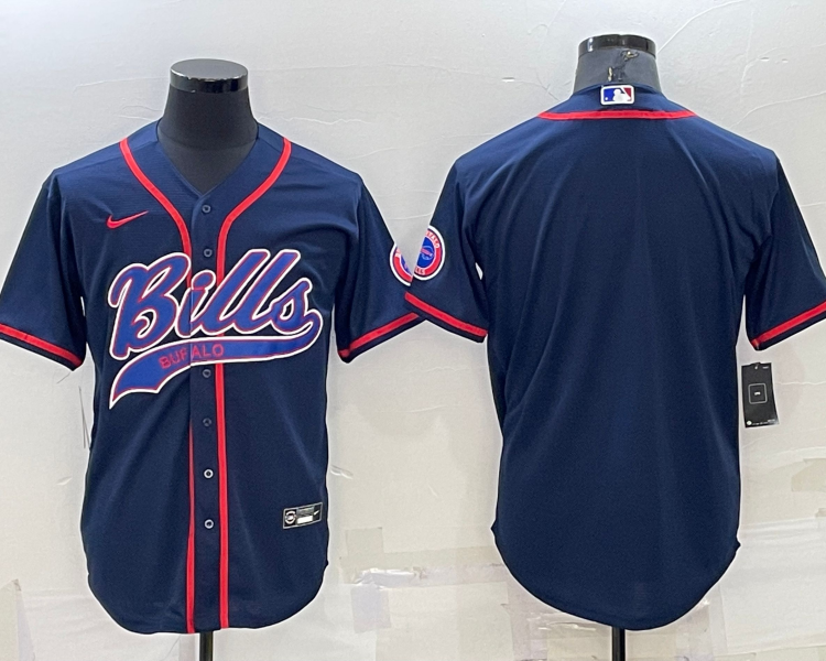 Men's Buffalo Bills Navy Blank Jersey