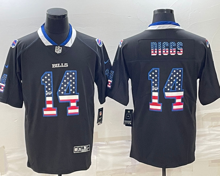 Men's Buffalo Bills Stefon Diggs #14 Black Alternate Jersey