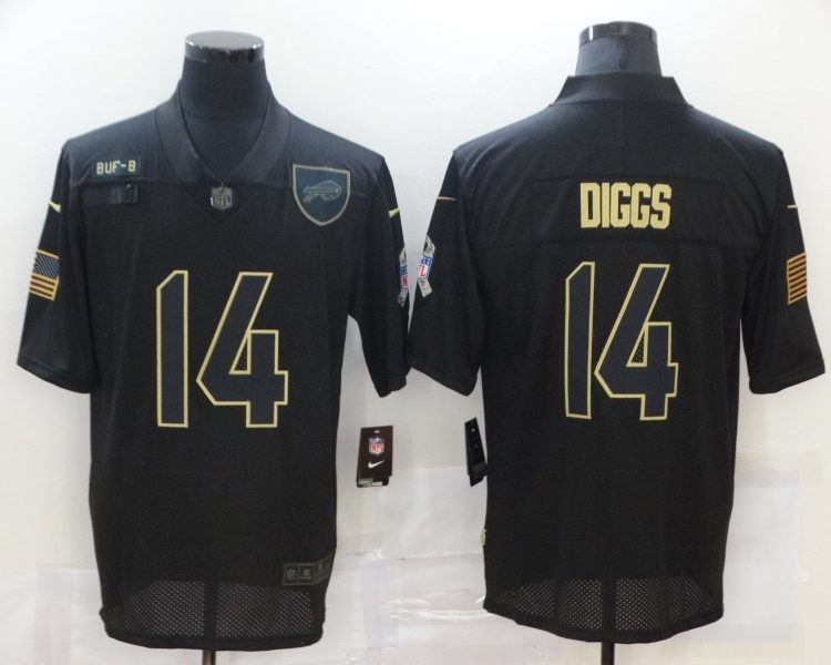 Men's Buffalo Bills Stefon Diggs #14 Black Jersey