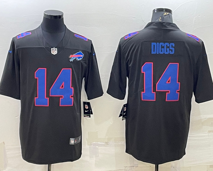 Men's Buffalo Bills Stefon Diggs #14 Black Jersey