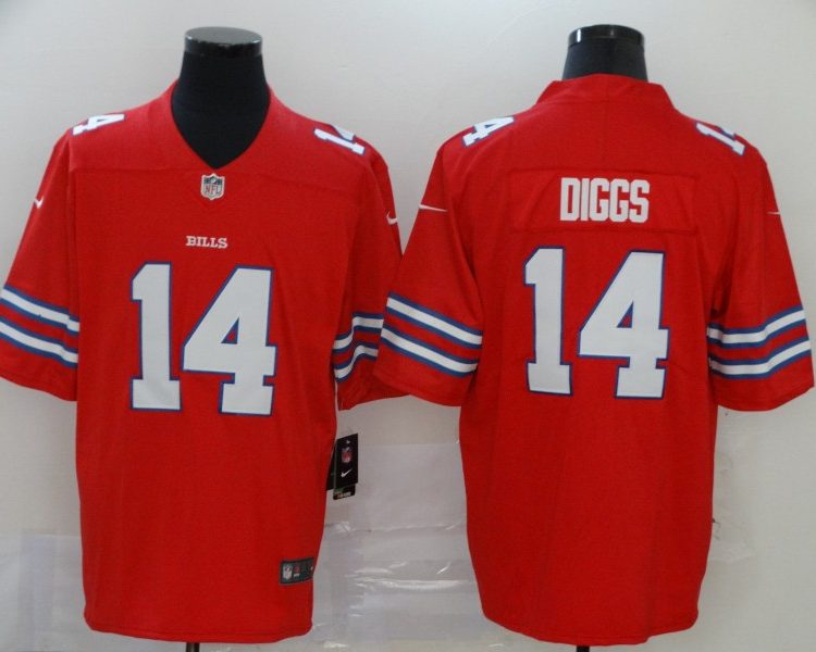 Men's Buffalo Bills Stefon Diggs #14 Red Alternate Jersey