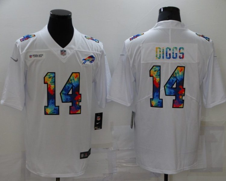 Men's Buffalo Bills Stefon Diggs #14 White Jersey
