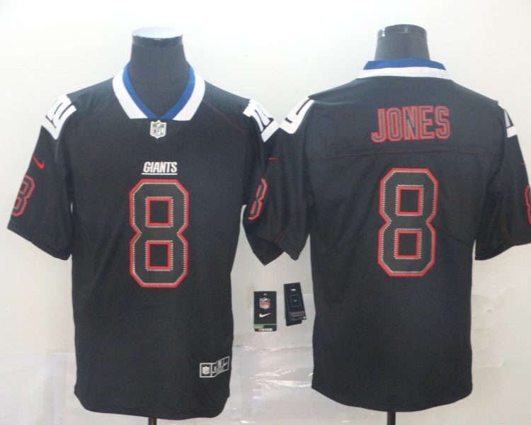 Men's New York Giants #8 Daniel Jones Black Jersey
