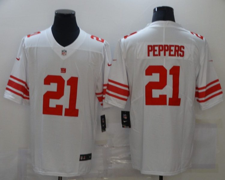 Men's New York Giants Jabrill Peppers #21 White Jersey