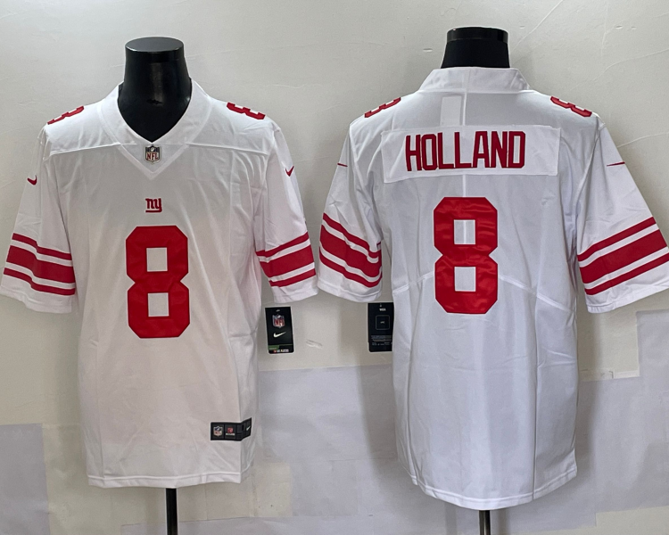 Men's New York Giants Jevon Holland #8 White Jersey