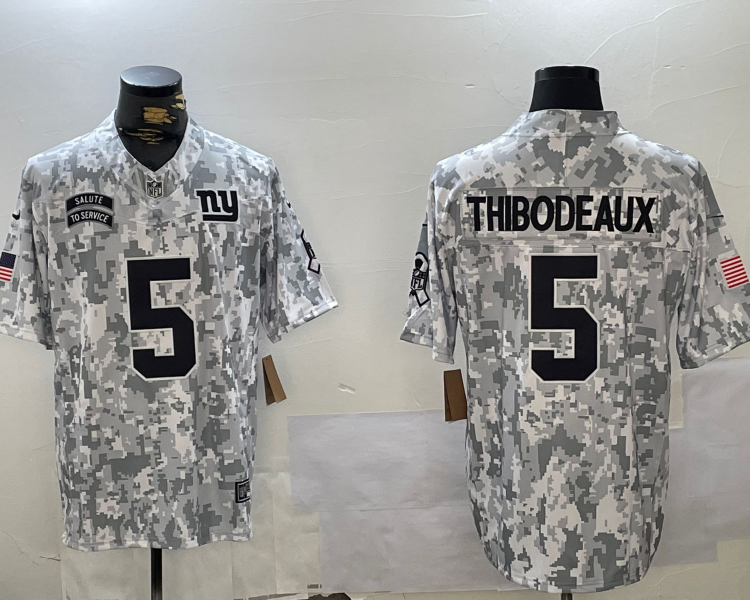 Men's New York Giants Kayvon Thibodeaux #5 Arctic Camo 2024 Salute to Service Limited Jersey