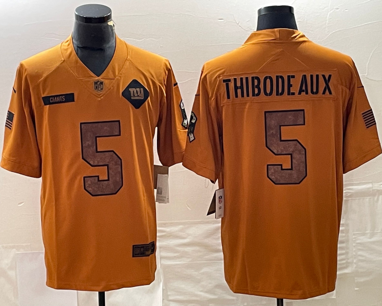 Men's New York Giants Kayvon Thibodeaux #5 Brown 2023 Salute To Service Limited Jersey