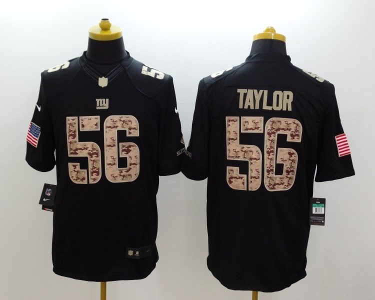 Men's New York Giants Lawrence Taylor #56 Black Jersey