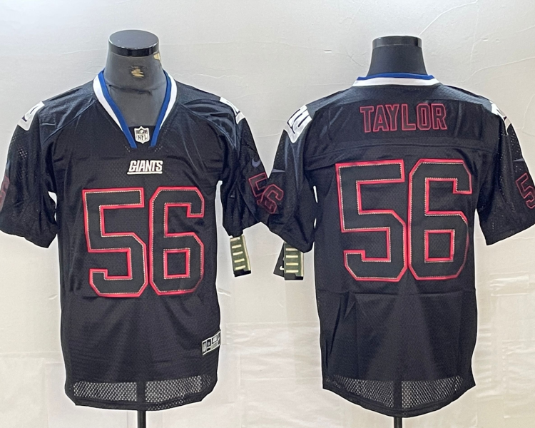 Men's New York Giants Lawrence Taylor #56 Black Jersey