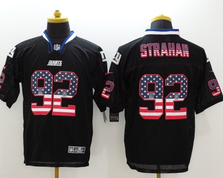 Men's New York Giants Michael Strahan #92 Black Jersey