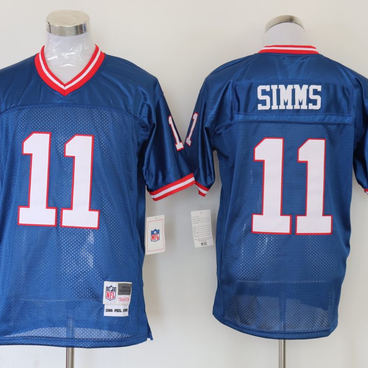 Men's New York Giants Phil Simms Mitchell & Ness Royal Legacy Jersey