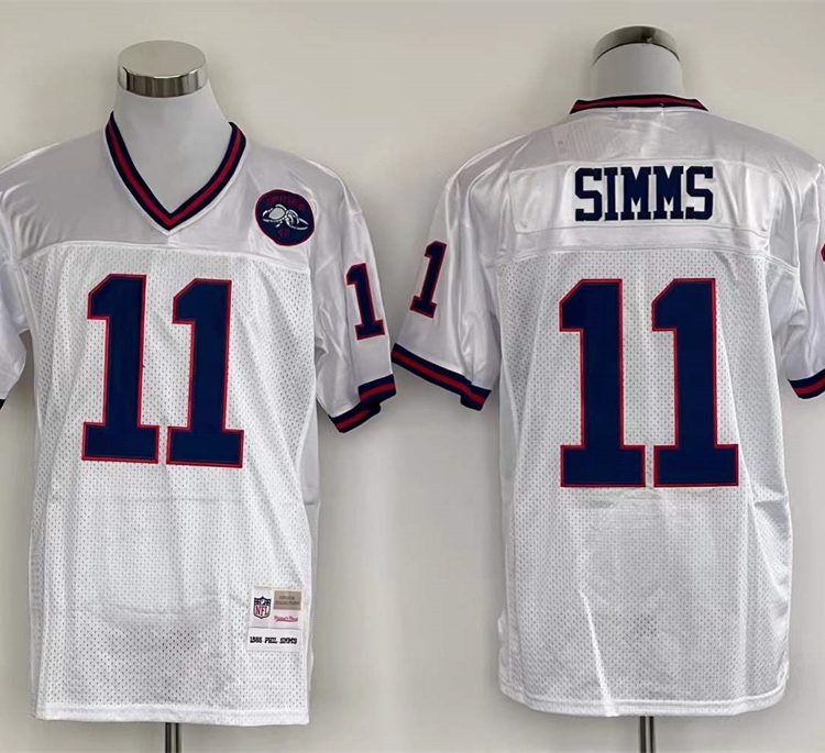Men's New York Giants Phil Simms Mitchell & Ness White Legacy Jersey