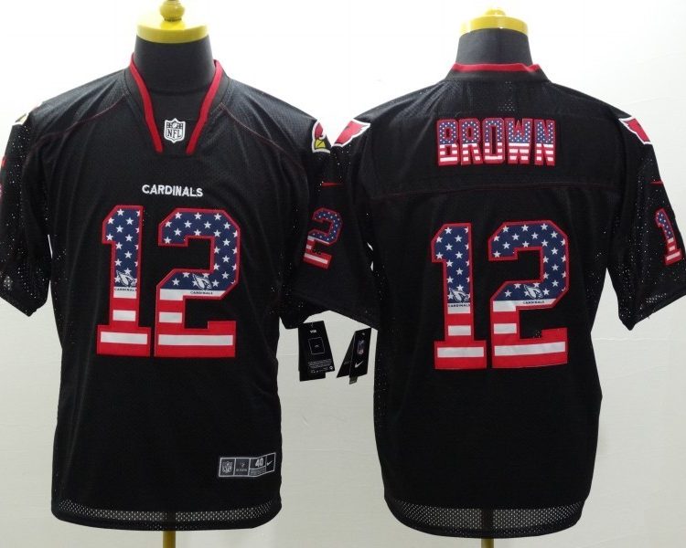 Men's Arizona Cardinals John Brown #12 Black Jersey