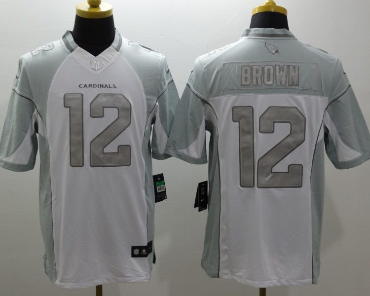 Men's Arizona Cardinals John Brown #12 White Jersey