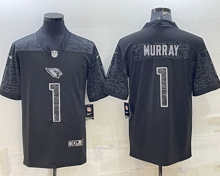 Men's Arizona Cardinals Kyler Murray #1 Black RFLCTV Limited Jersey