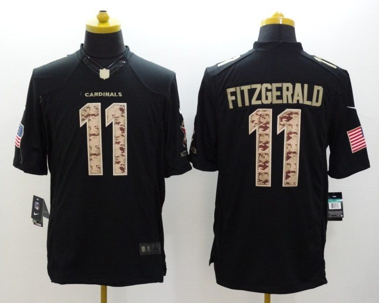 Men's Arizona Cardinals Larry Fitzgerald #11 Black Team Jersey