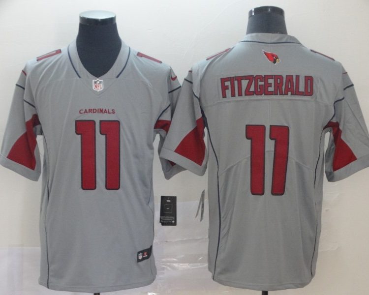 Men's Arizona Cardinals Larry Fitzgerald #11 Gray Inverted Legend Jersey