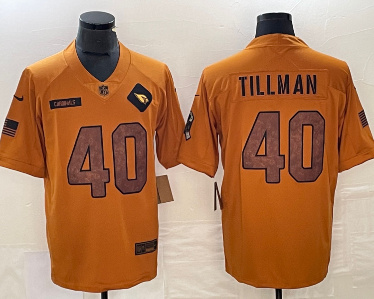 Men's Arizona Cardinals Pat Tillman #40 Brown 2023 Salute To Service Retired Limited Jersey