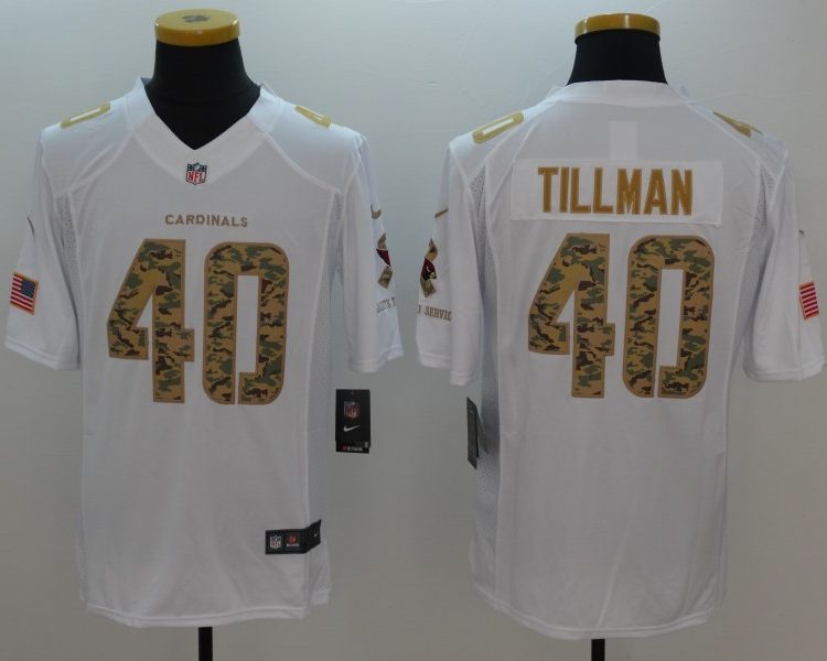 Men's Arizona Cardinals Pat Tillman #40 White Jersey
