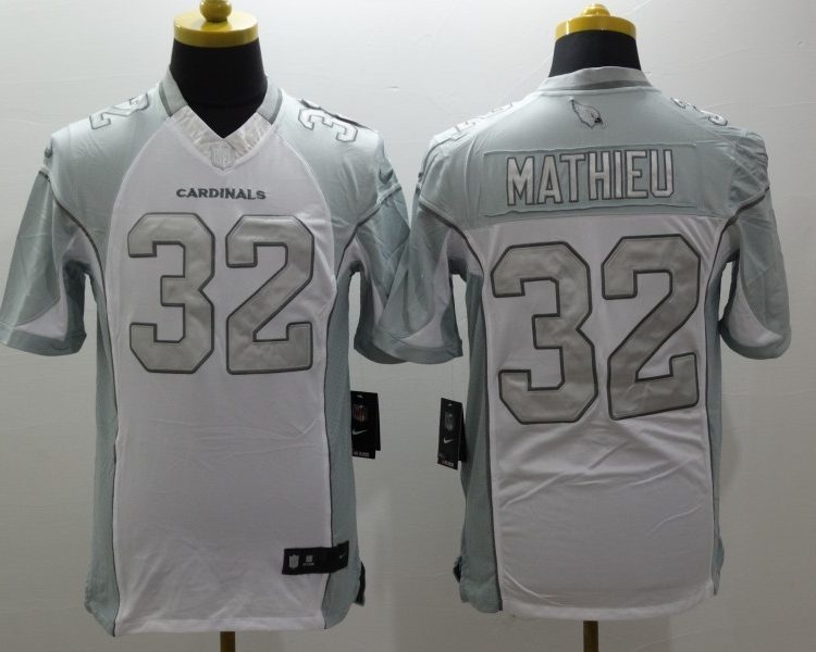 Men's Arizona Cardinals Tyrann Mathieu #32 White Jersey
